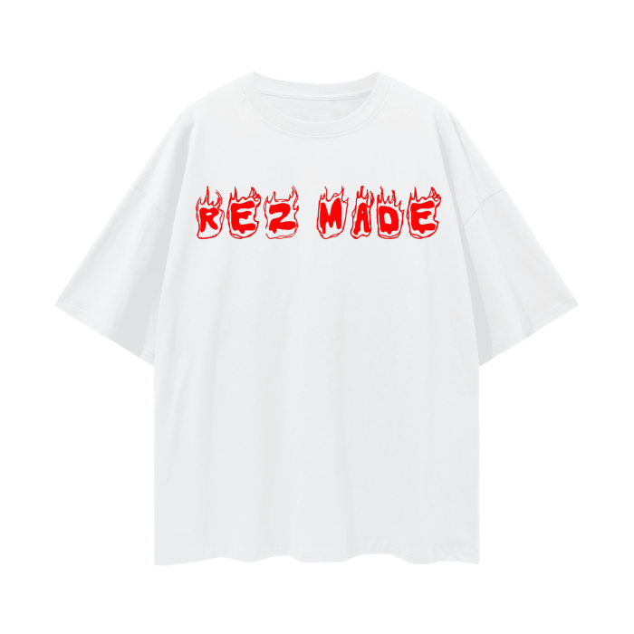 “REZ MADE” Oversize Deep Drop Shoulder Tee